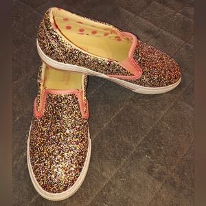 Girls Glitter Slip Ons Size 1